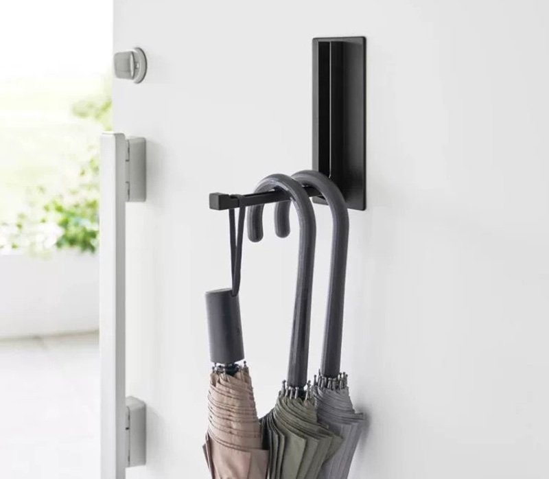 Multipurpose foldable hanger that can store clothes hangers, clothes,  bags and umbrellas