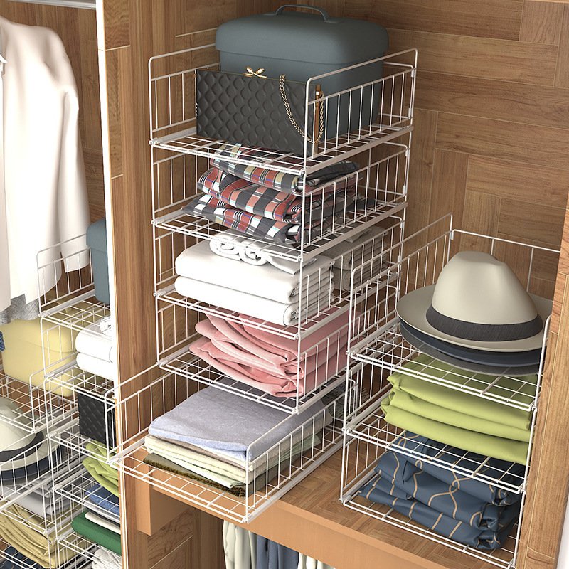 Multi-layer drawer-type clothing storage rack that requires no installation and can be placed inside the wardrobe