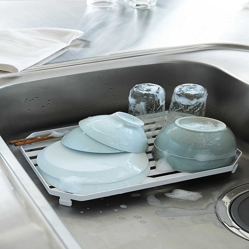 Multifunctional wrought iron drain rack for the kitchen, suitable for draining tableware, fruits, vegetables and noodles