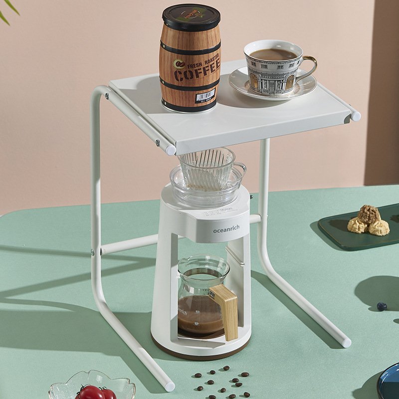 Double-layer metal storage rack for the kitchen, which can be used to place small household appliances such as coffee machines, toasters, kettles and juicers