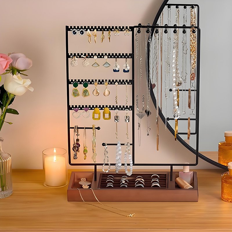 Multilayer jewelry organizer, used to hold necklaces, rings, bracelets, earrings and other jewelry